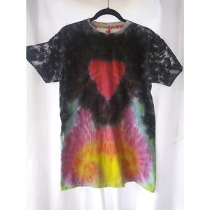 Black/pink/rainbow tie dye tshirt